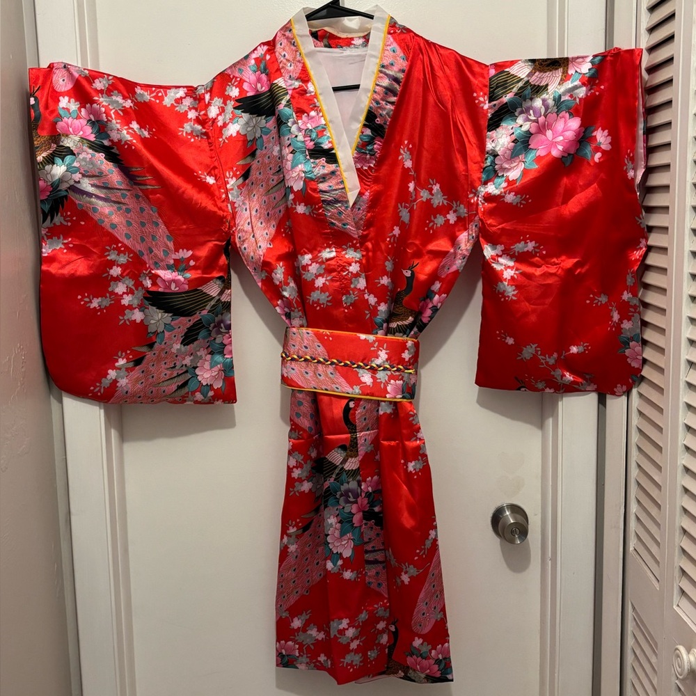 Red Floral Kimono COSTUME